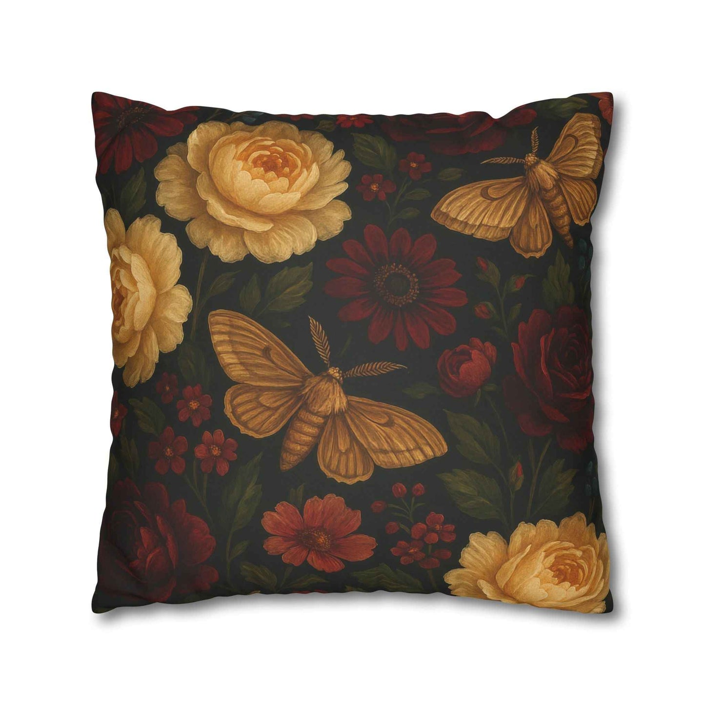 Bohemian Moth Faux Suede Pillow Cover