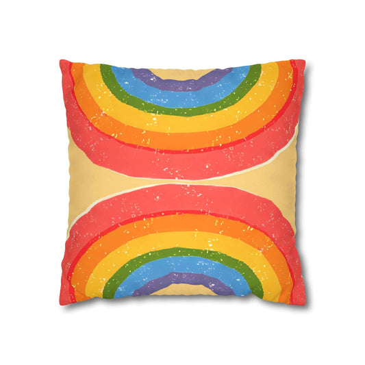 Faux Suede Rainbow Pillow Cover - Good Omens Collection