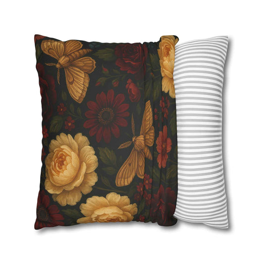 Bohemian Moth Faux Suede Pillow Cover