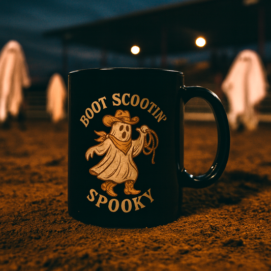 Boot Scootin' Spooky Ghost Cowboy Mug | Country Ghost Mug