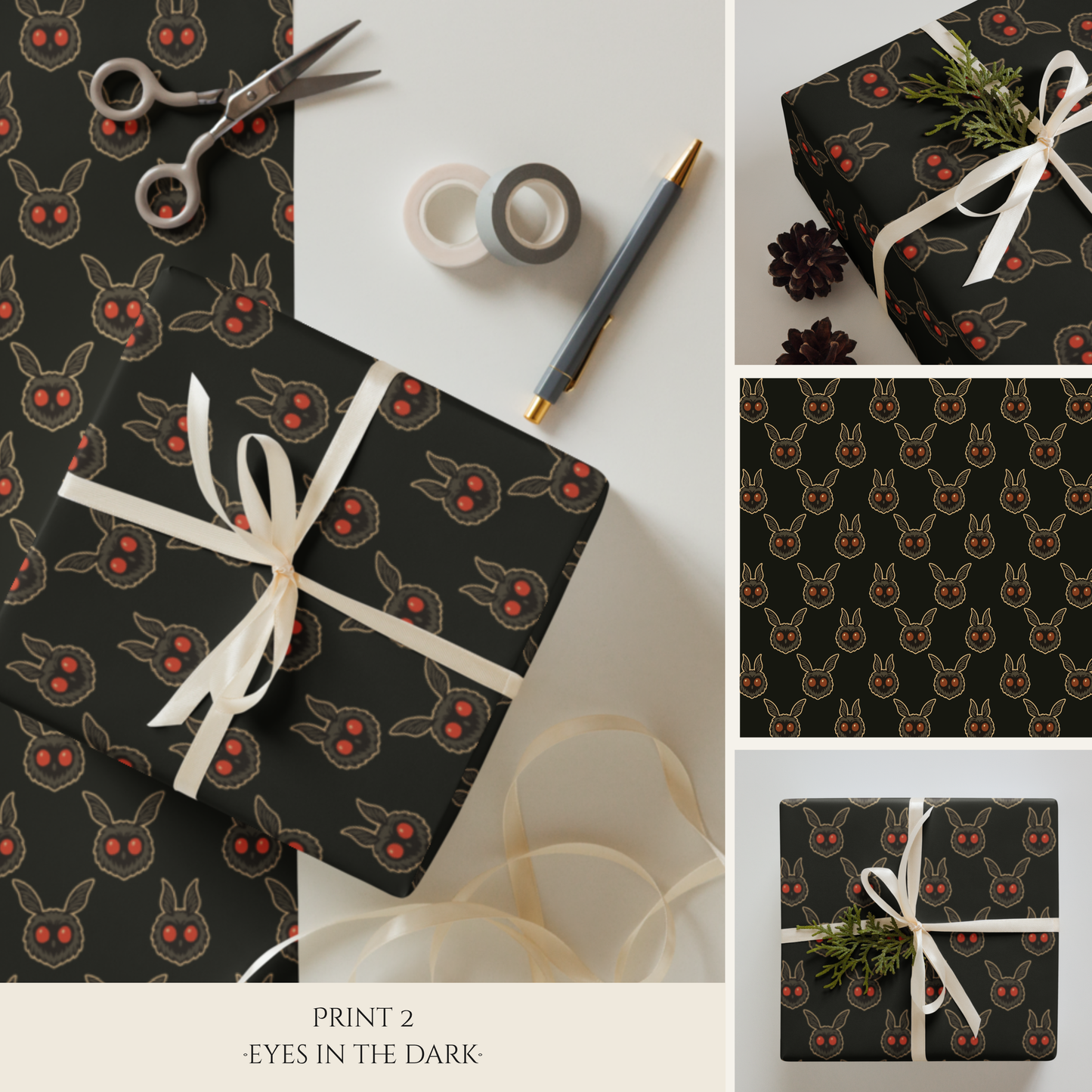 Mothman Wrapping Paper Set · Cryptid Gift Wrap Collection