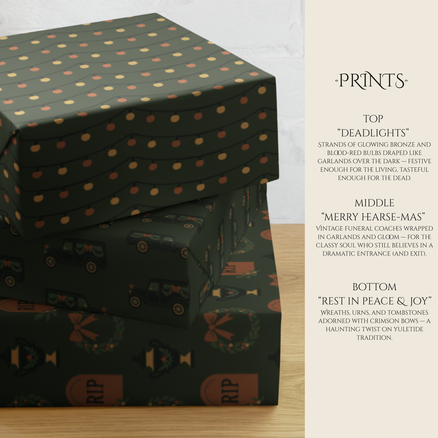 Christmas Mourning Wrapping Paper Set