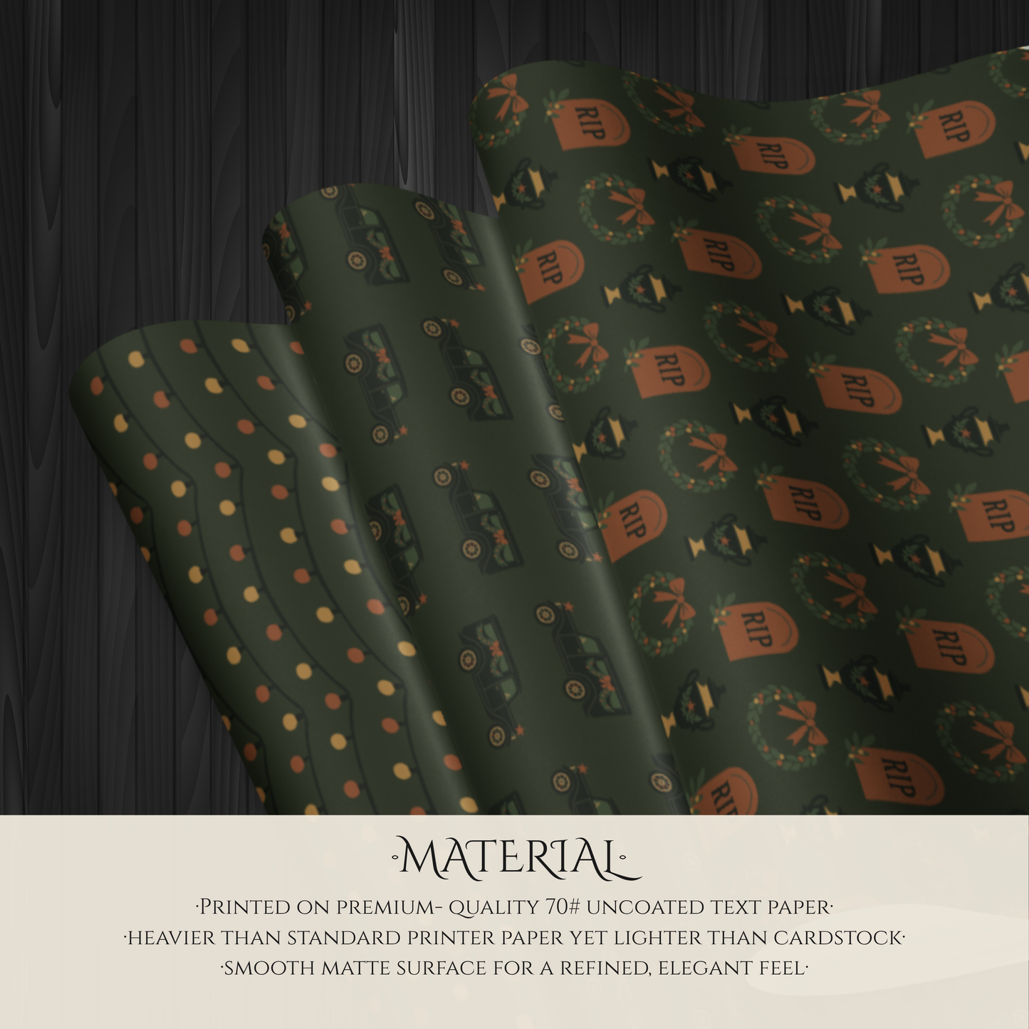 Christmas Mourning Wrapping Paper Set