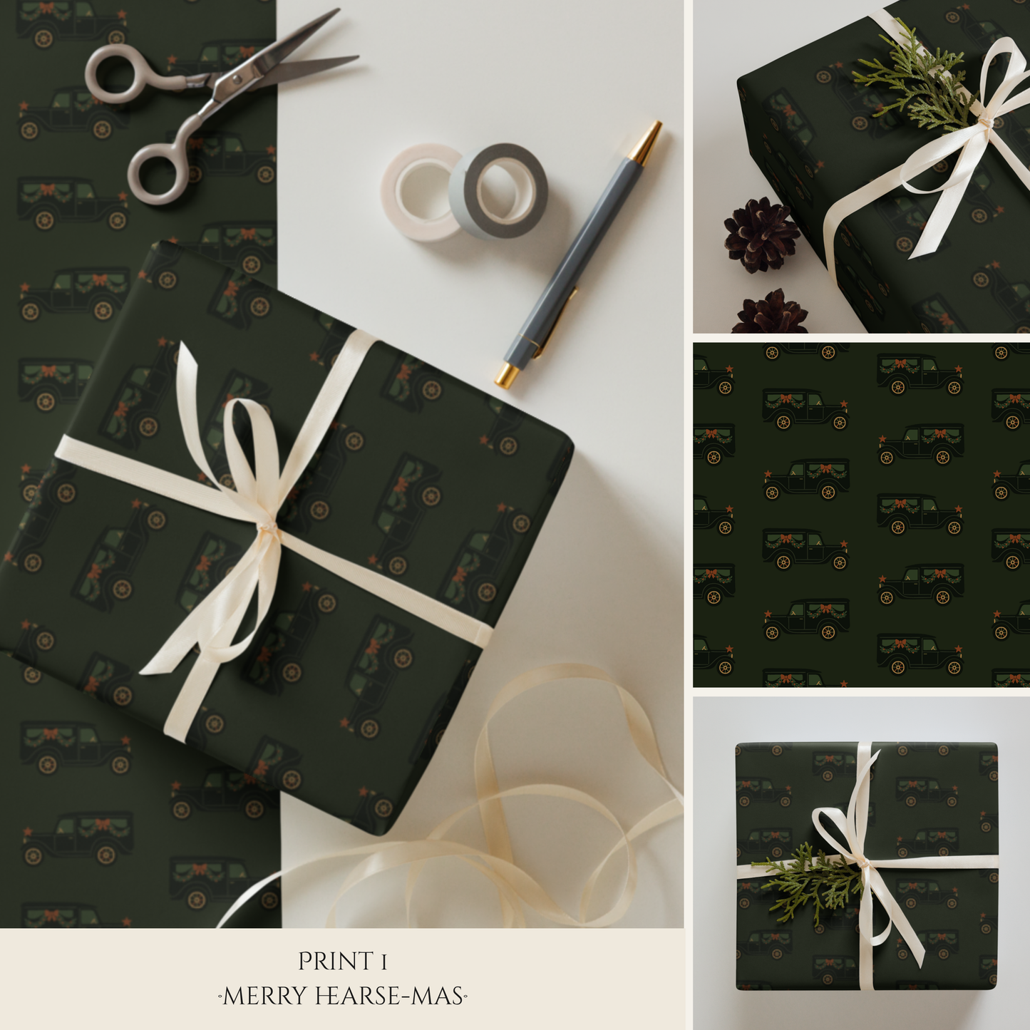 Christmas Mourning Wrapping Paper Set