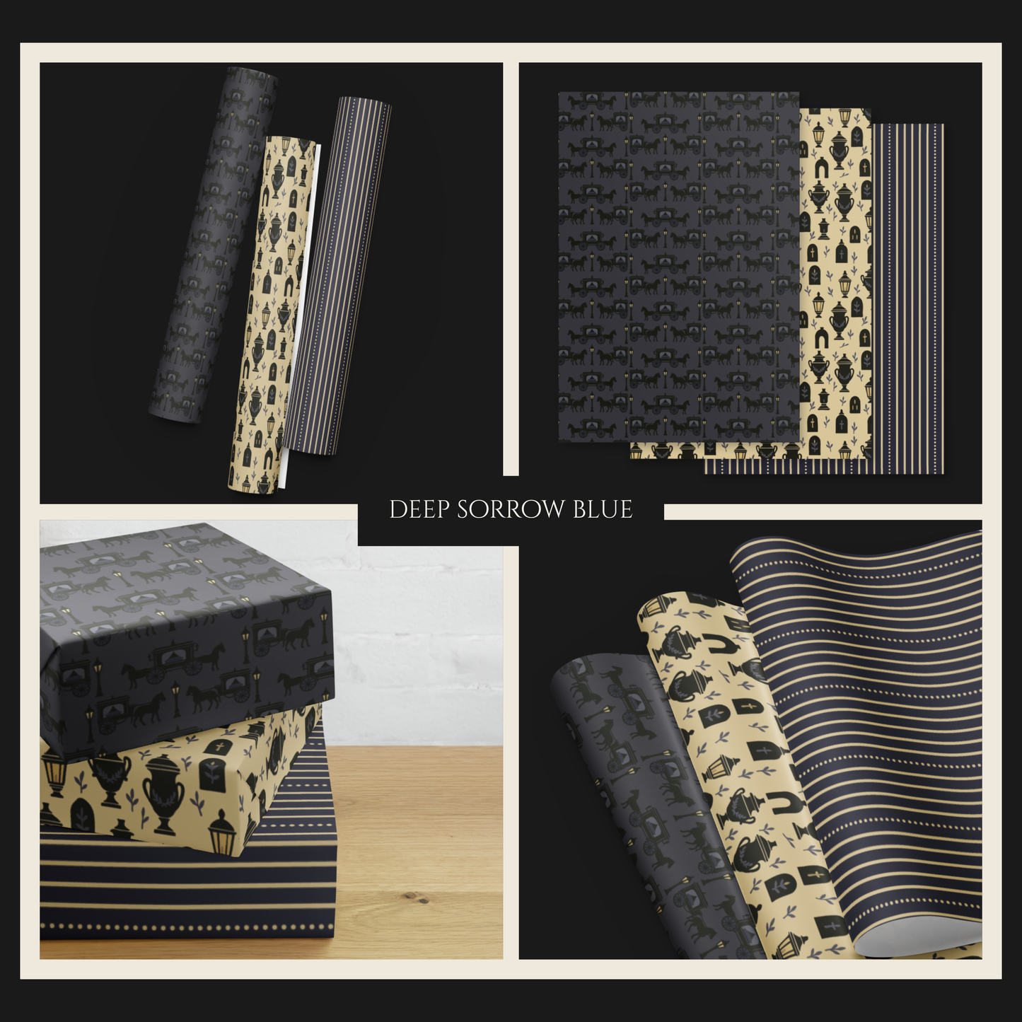 Midnight Procession Gothic Wrapping Paper Sheets