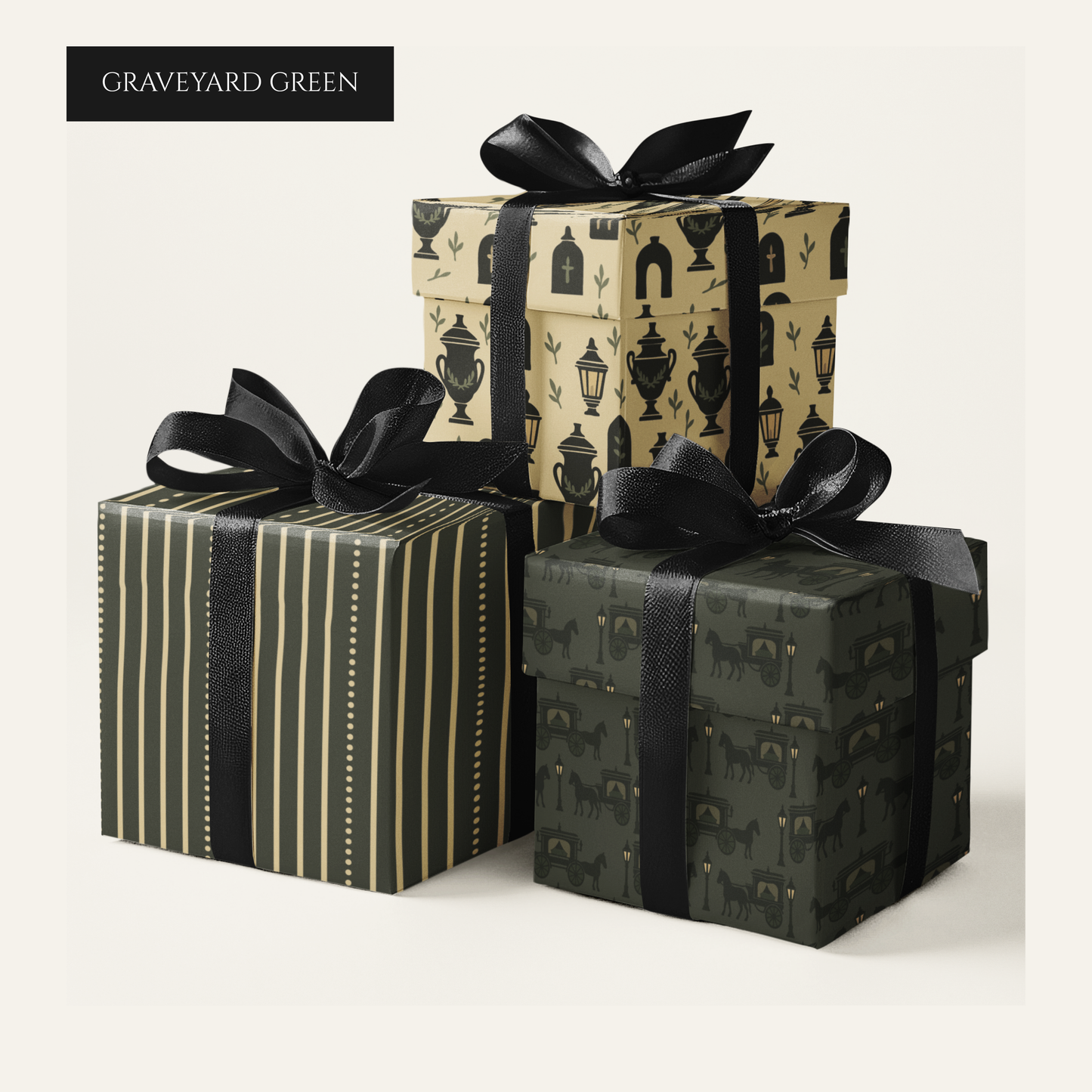 Midnight Procession Gothic Wrapping Paper Sheets