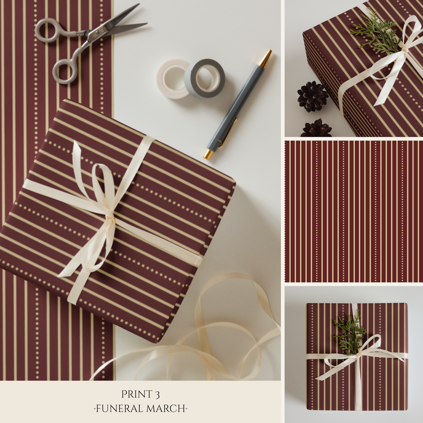 Midnight Procession Gothic Wrapping Paper Sheets