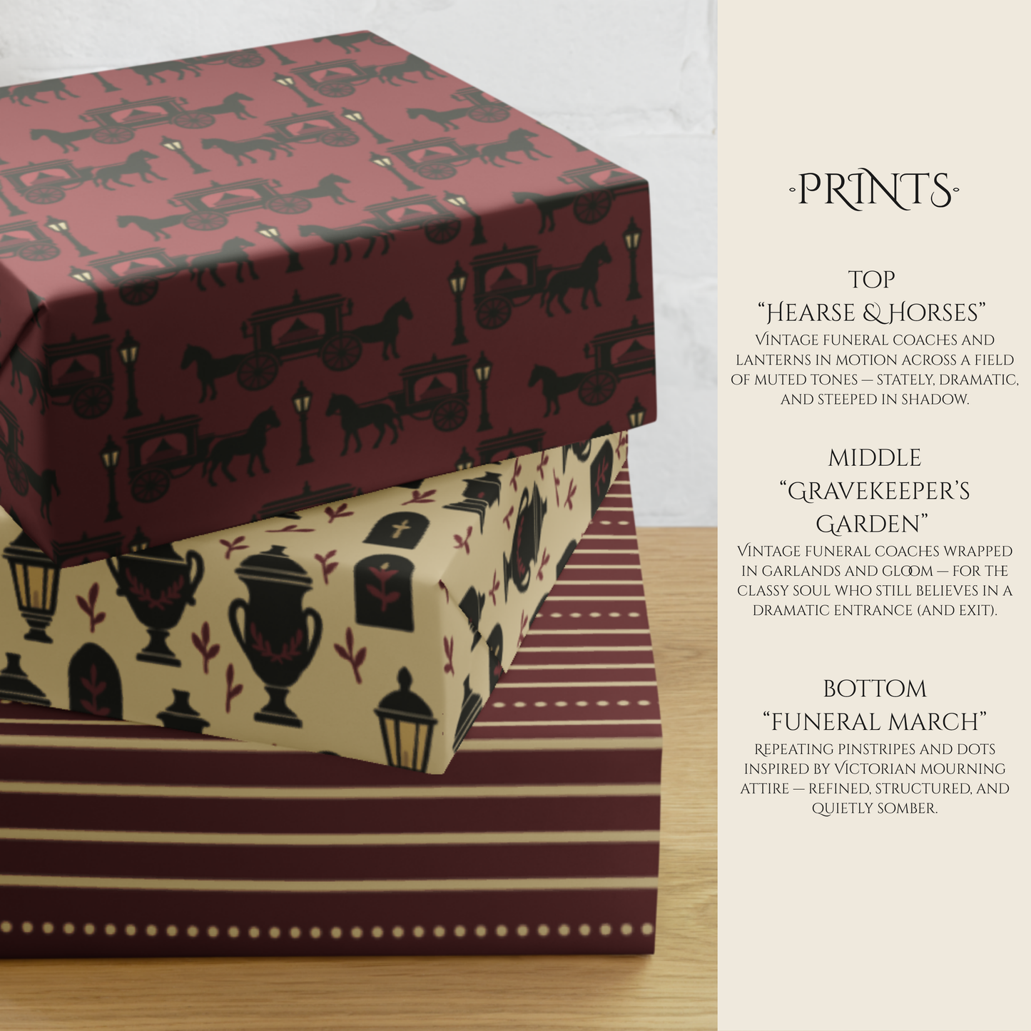 Midnight Procession Gothic Wrapping Paper Sheets