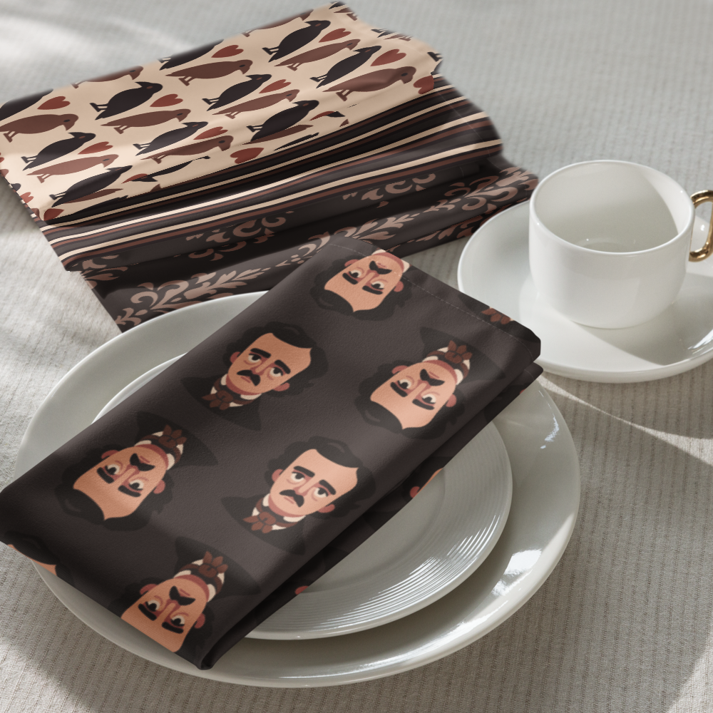 Edgar Allan Poe Cloth Napkin Set - Melancholy Muse Collection