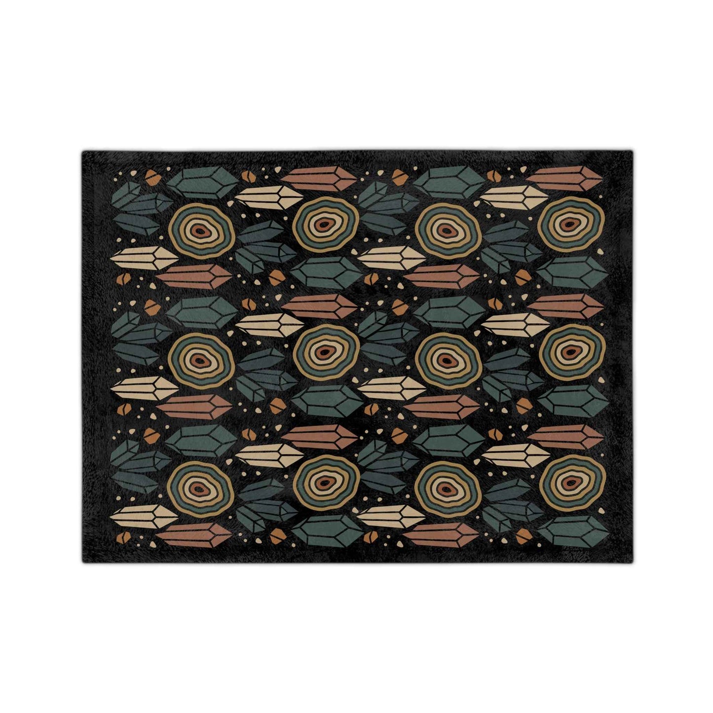 Agate and Crystals Velveteen Throw Blanket