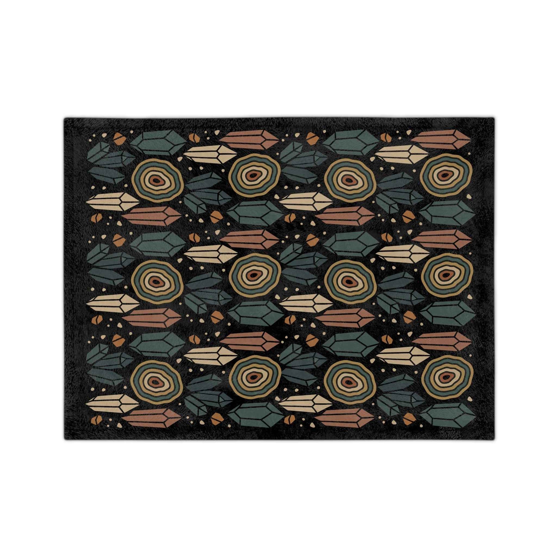 Agate and Crystals Velveteen Throw Blanket