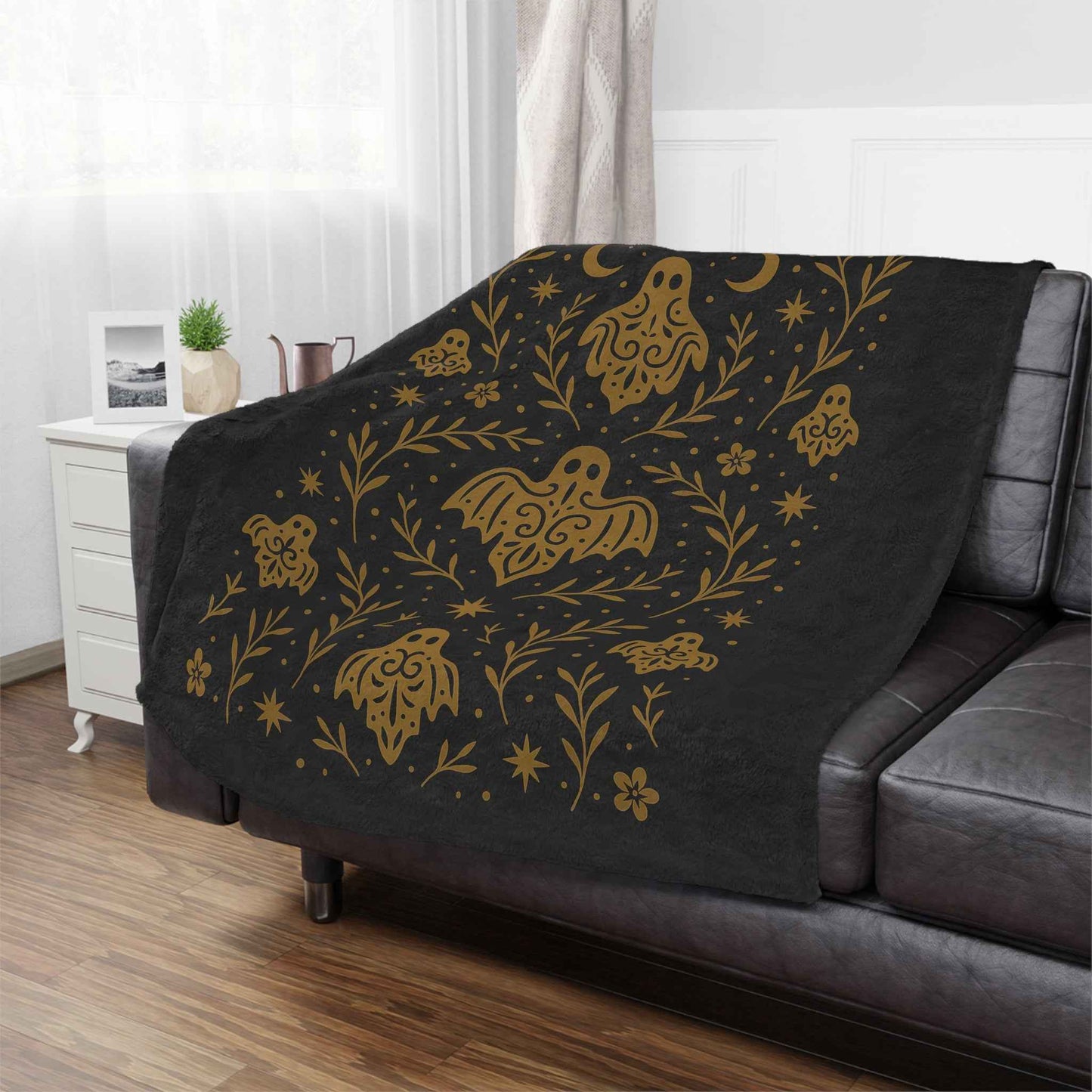 Gothic Ghost Minky Throw Blanket