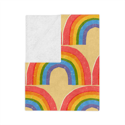 Rainbow Velveteen Throw Blanket - Good Omens Collection