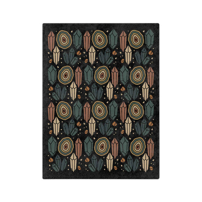 Agate and Crystals Velveteen Throw Blanket