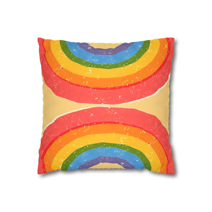 Faux Suede Rainbow Pillow Cover - Good Omens Collection