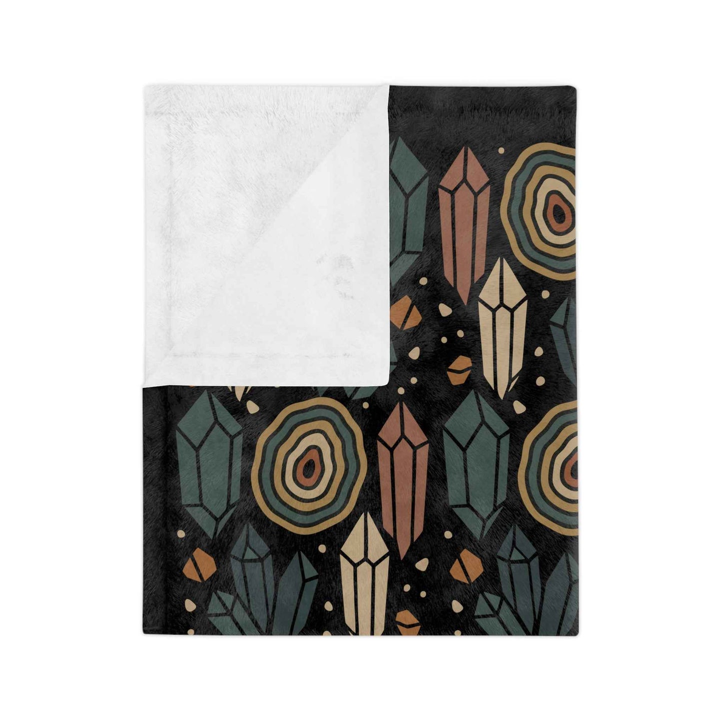 Agate and Crystals Velveteen Throw Blanket