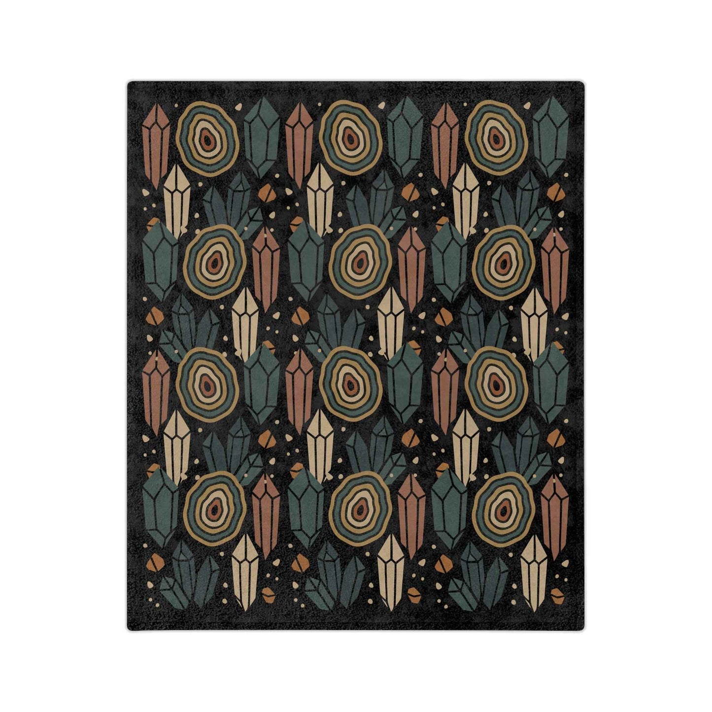 Agate and Crystals Velveteen Throw Blanket