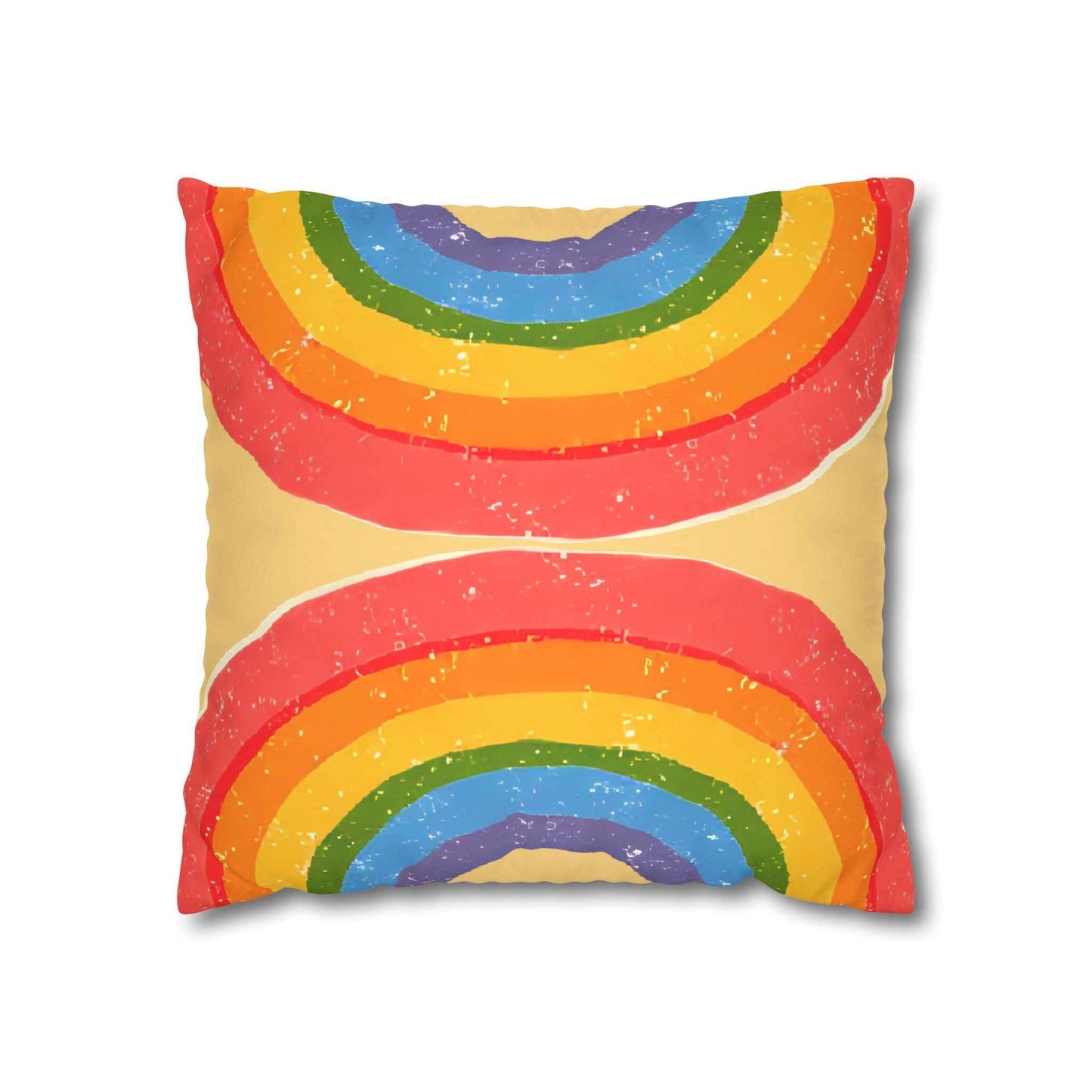 Faux Suede Rainbow Pillow Cover - Good Omens Collection