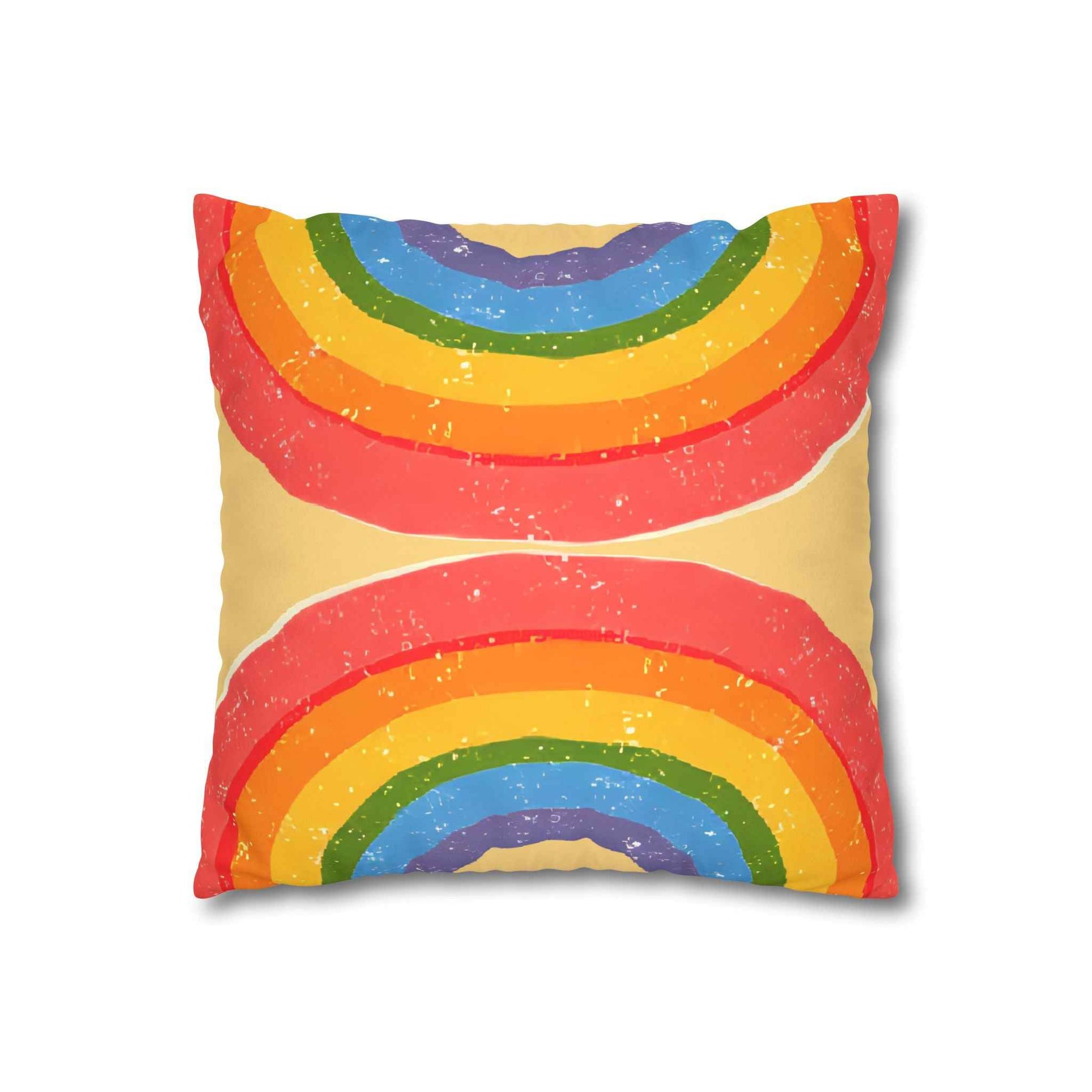 Faux Suede Rainbow Pillow Cover - Good Omens Collection