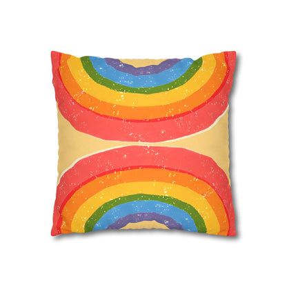 Faux Suede Rainbow Pillow Cover - Good Omens Collection