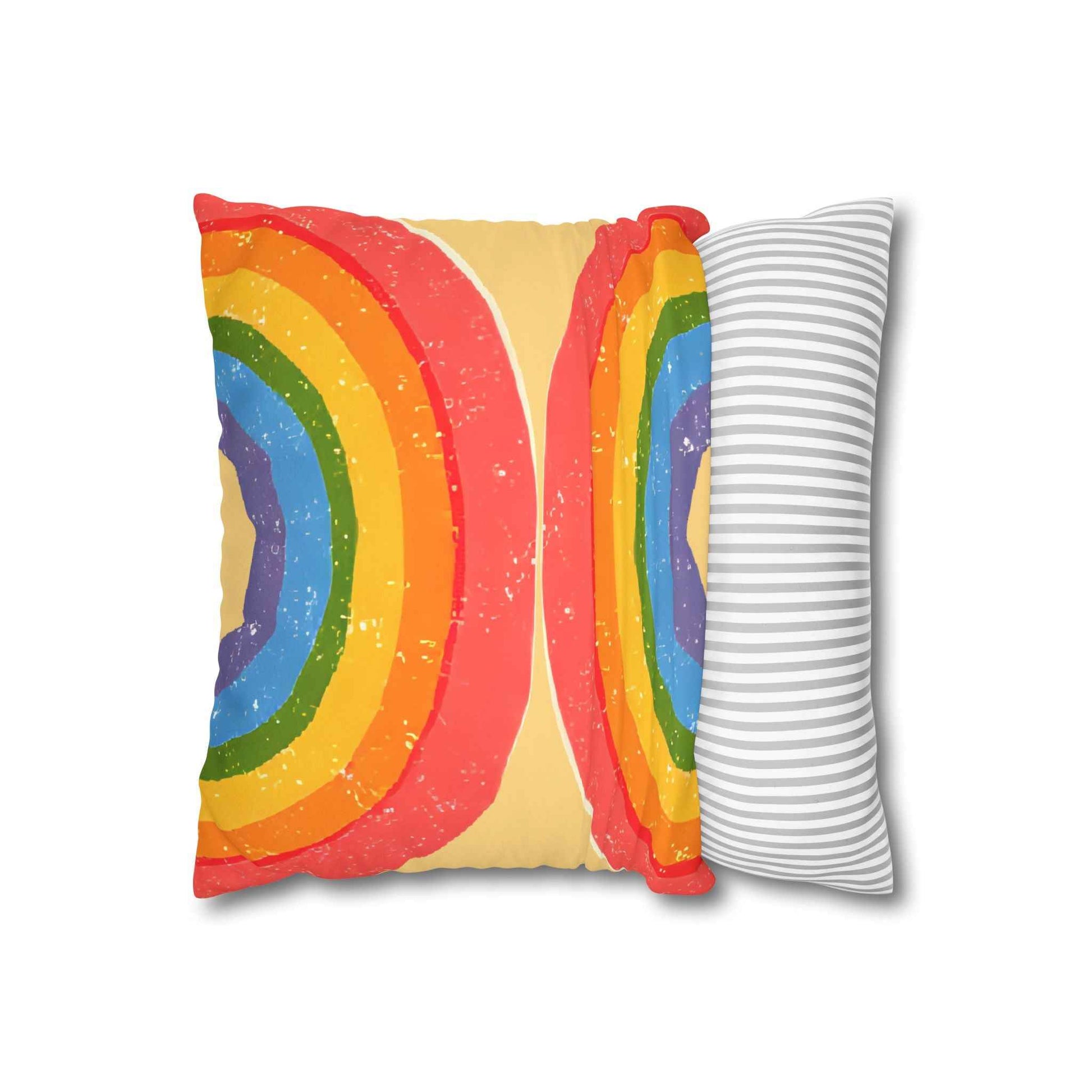 Faux Suede Rainbow Pillow Cover - Good Omens Collection