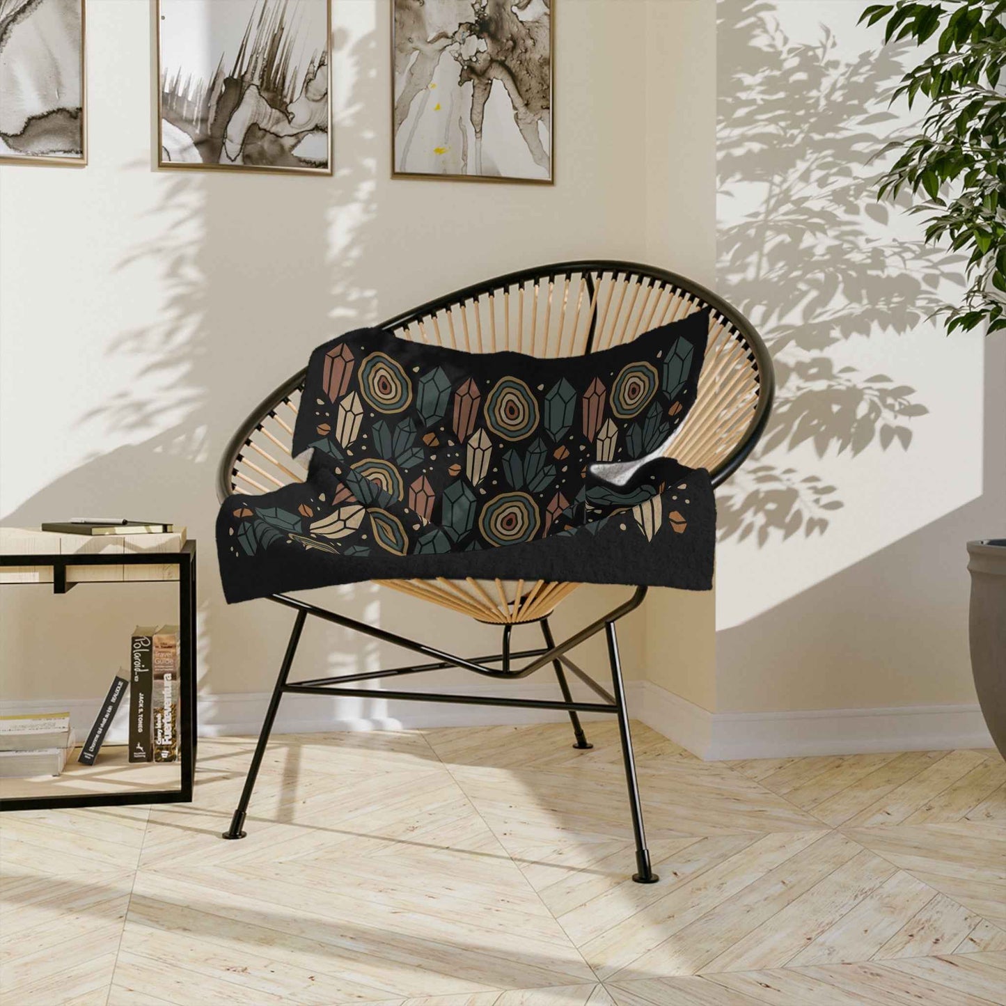 Agate and Crystals Velveteen Throw Blanket