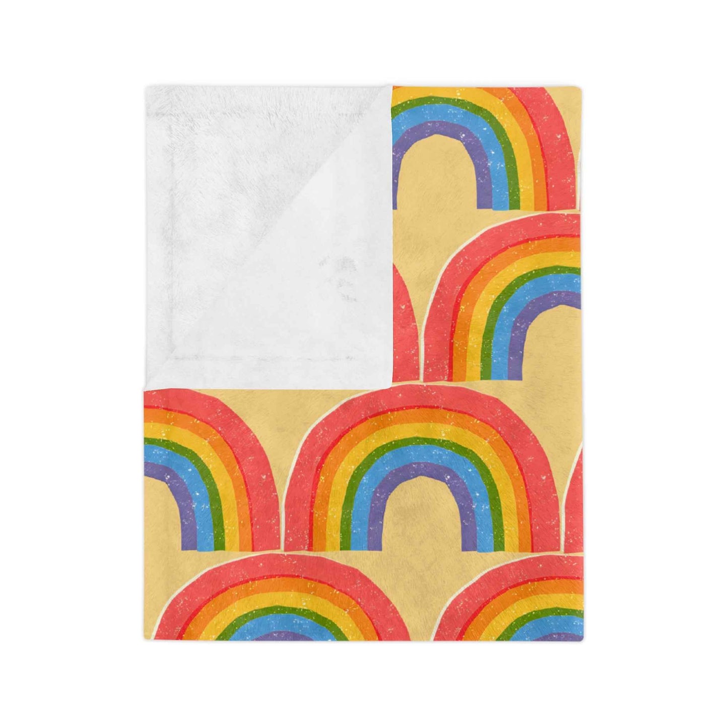 Rainbow Velveteen Throw Blanket - Good Omens Collection