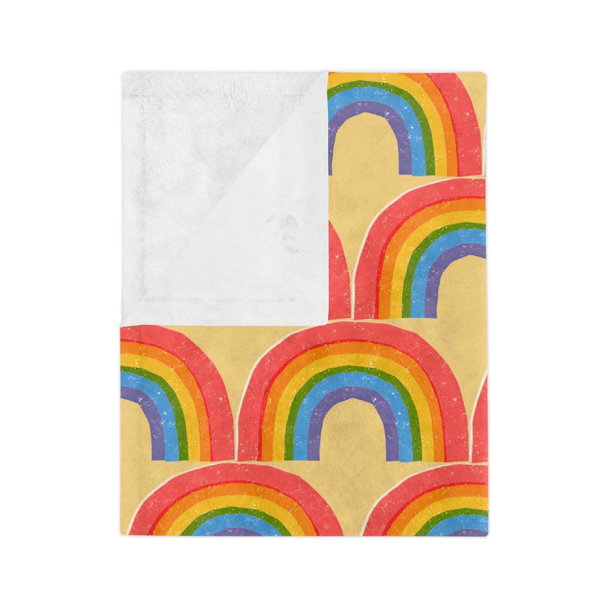 Rainbow Velveteen Throw Blanket - Good Omens Collection