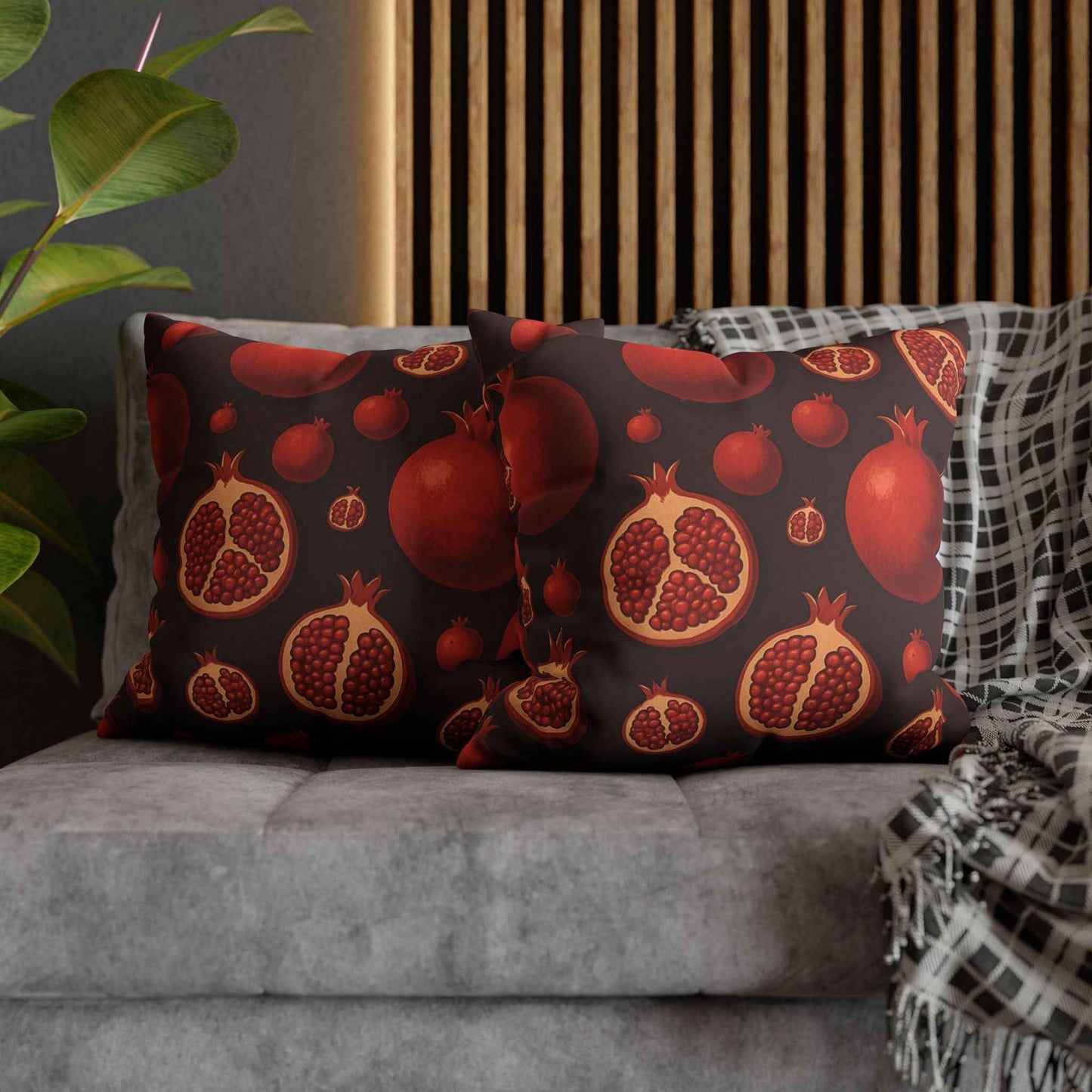 Gothic Dark Fruit Faux Suede Pillowcase