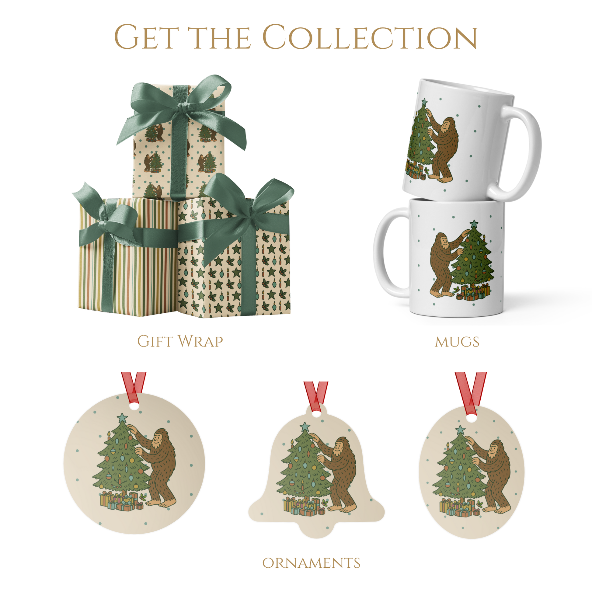 Holly Jolly Bigfoot | Cryptid Christmas White Ceramic Mug - Get the Salt