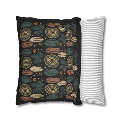 Agate and Crystals Faux Suede Pillow Cover - Crystal Core Collection