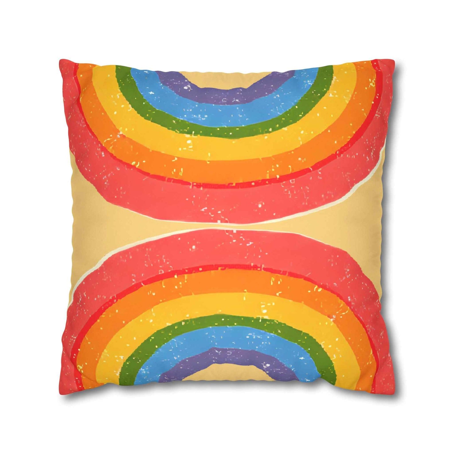 Faux Suede Rainbow Pillow Cover - Good Omens Collection