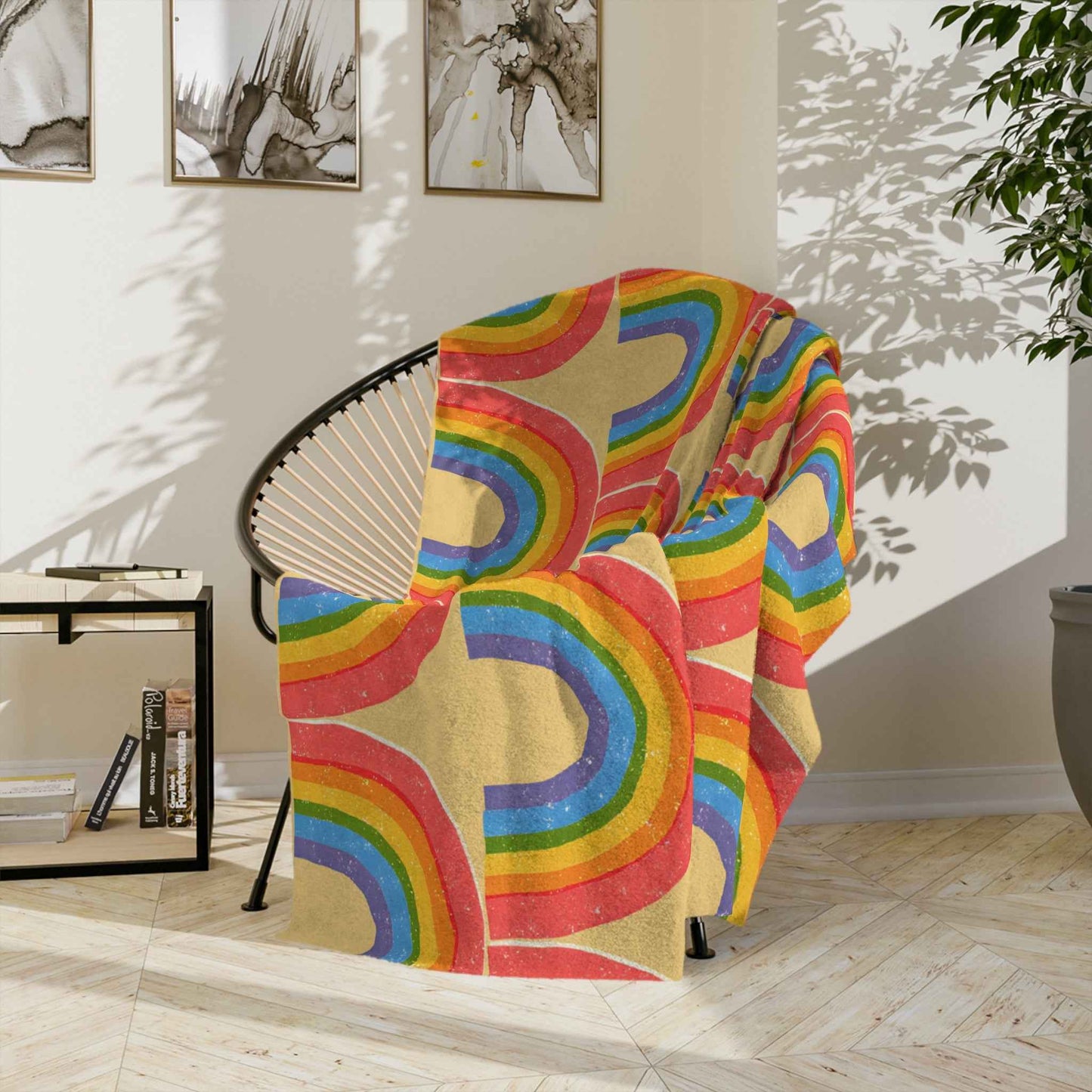 Rainbow Velveteen Throw Blanket - Good Omens Collection