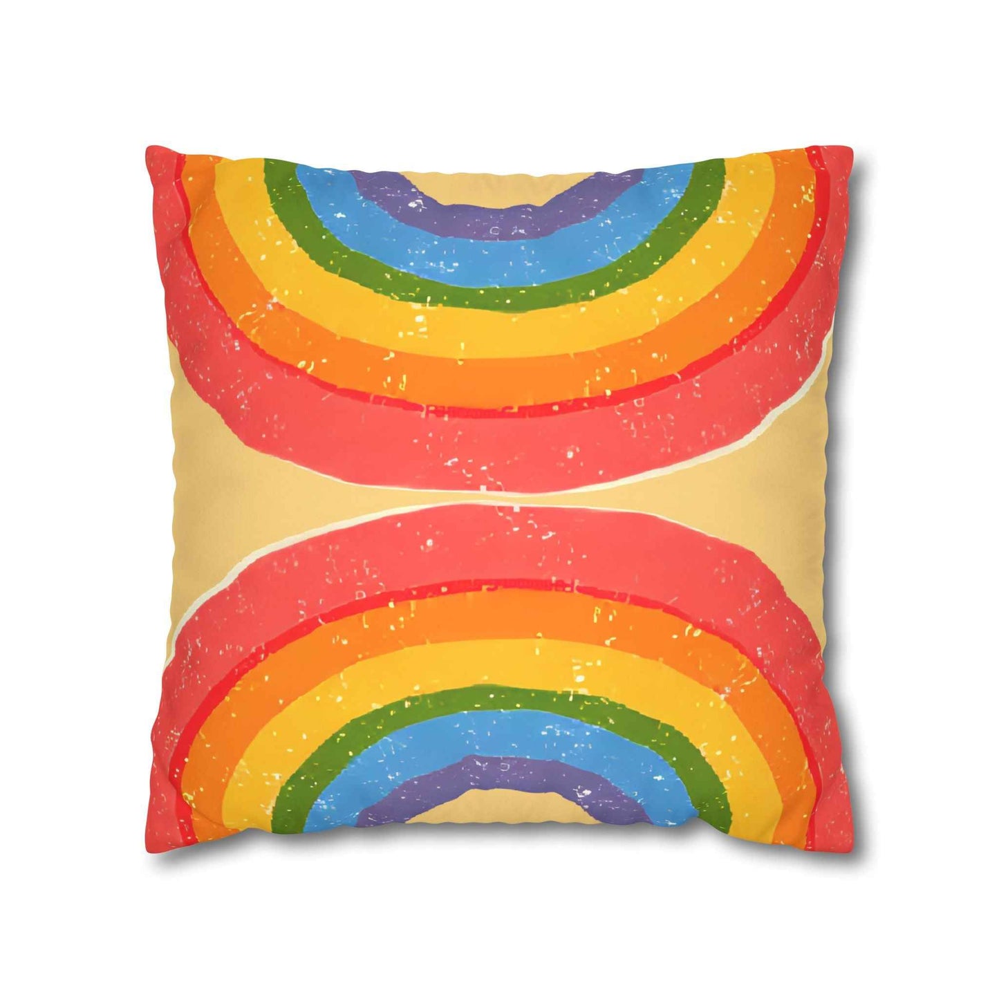Faux Suede Rainbow Pillow Cover - Good Omens Collection