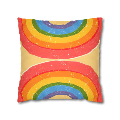 Faux Suede Rainbow Pillow Cover - Good Omens Collection