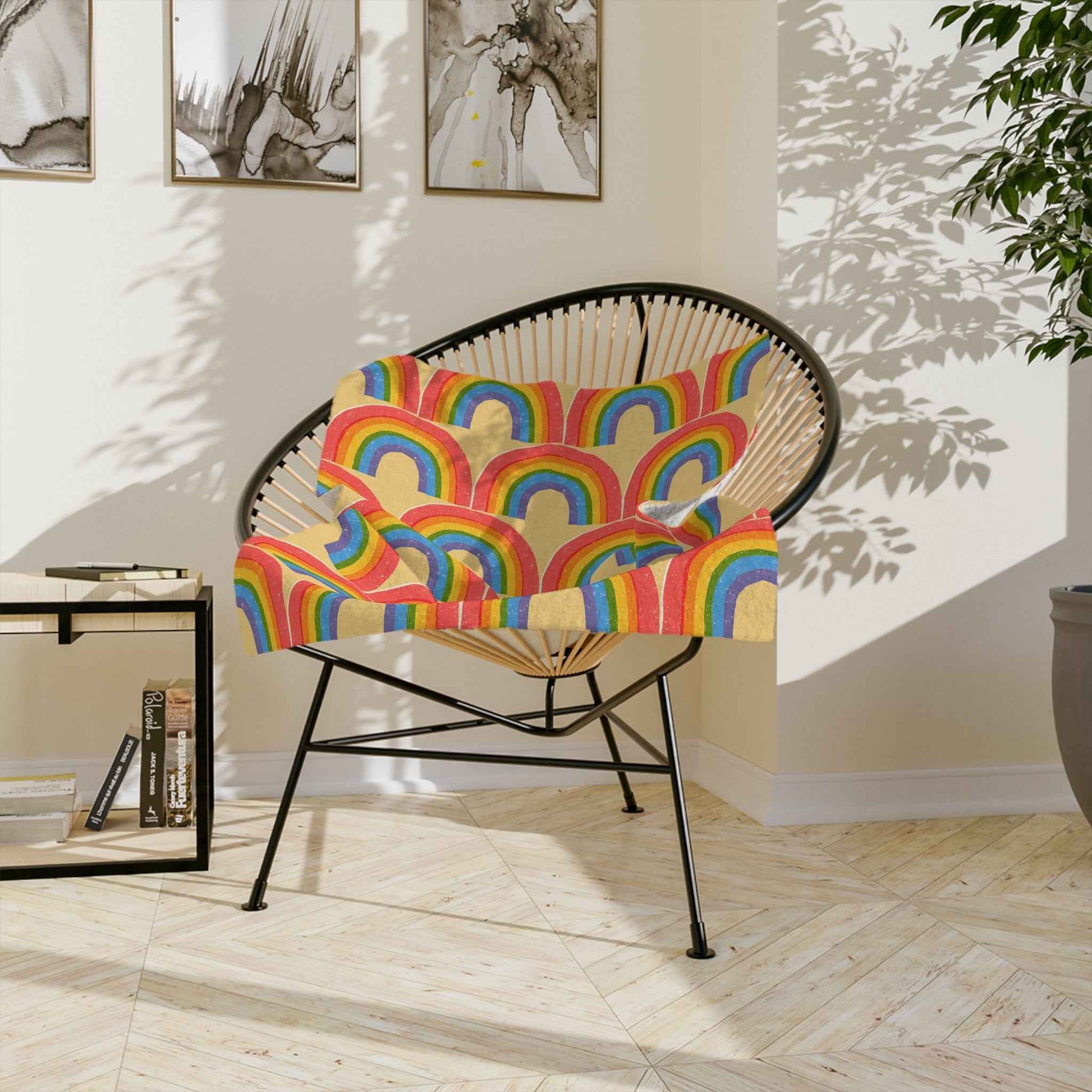 Rainbow Velveteen Throw Blanket - Good Omens Collection