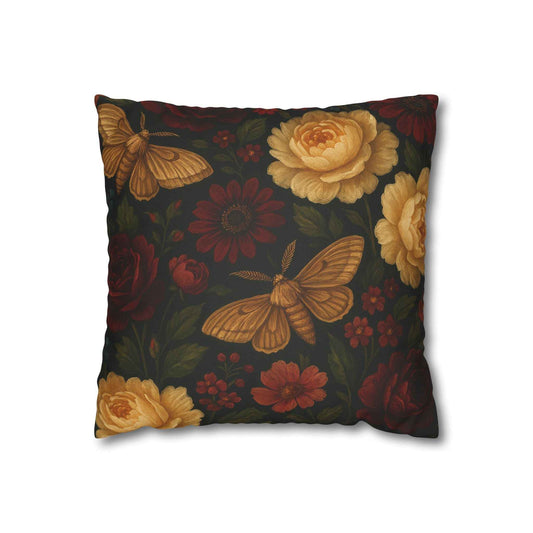 Bohemian Moth Faux Suede Pillow Cover