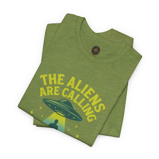 The Aliens Are Calling UFO Graphic Tee