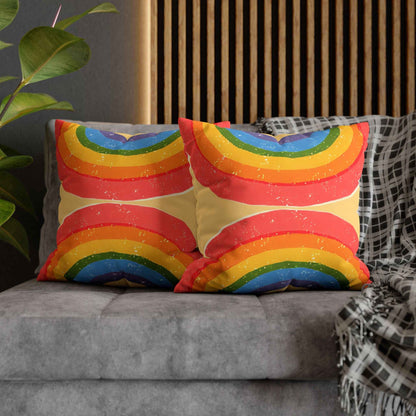Faux Suede Rainbow Pillow Cover - Good Omens Collection