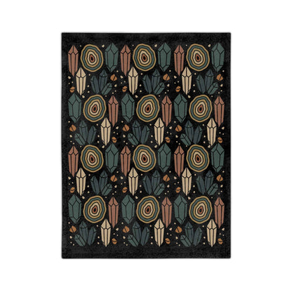 Agate and Crystals Velveteen Throw Blanket