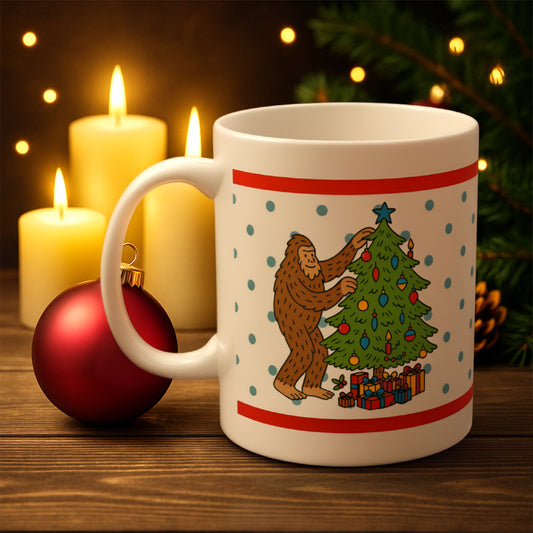 Cryptid Christmas Bigfoot Mug