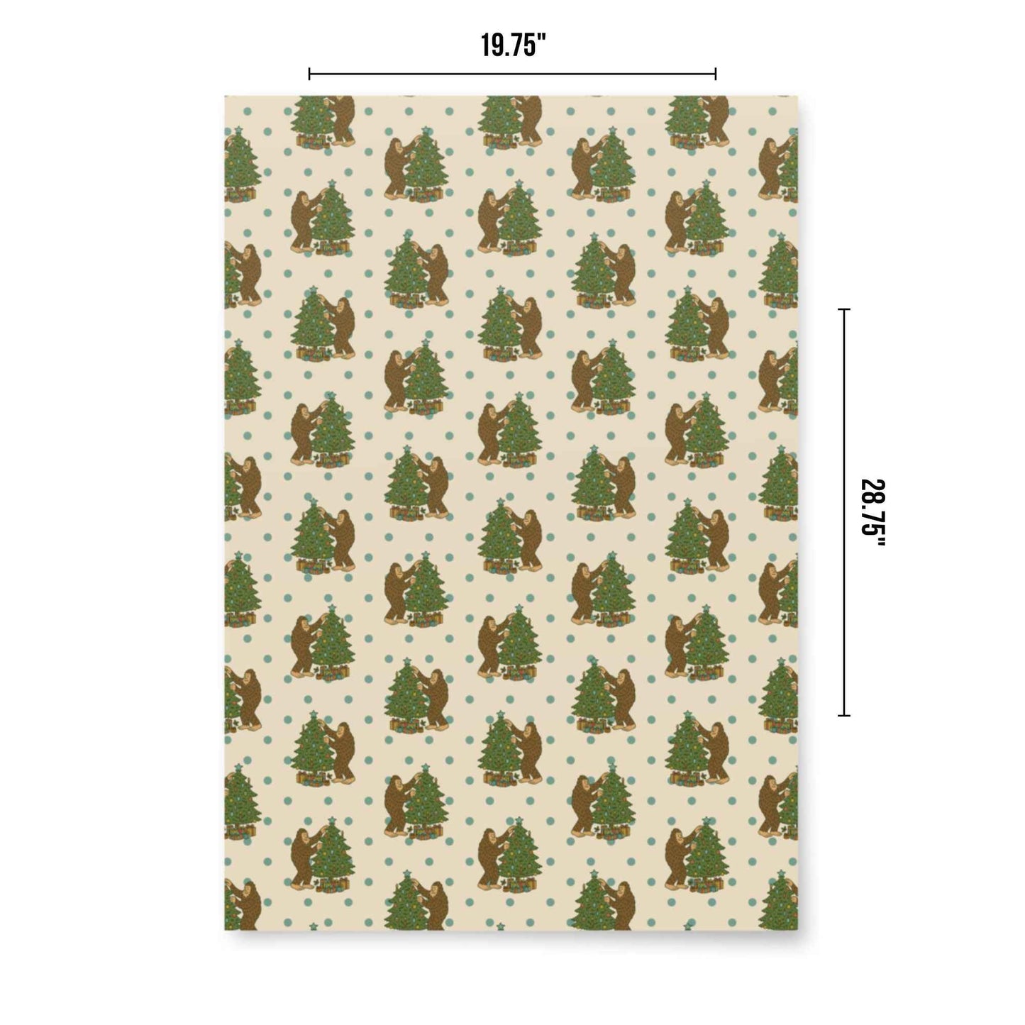 Bigfoot Christmas Wrapping Paper - Holly Jolly Bigfoot 3-Piece Cryptid Holiday Gift Wrap