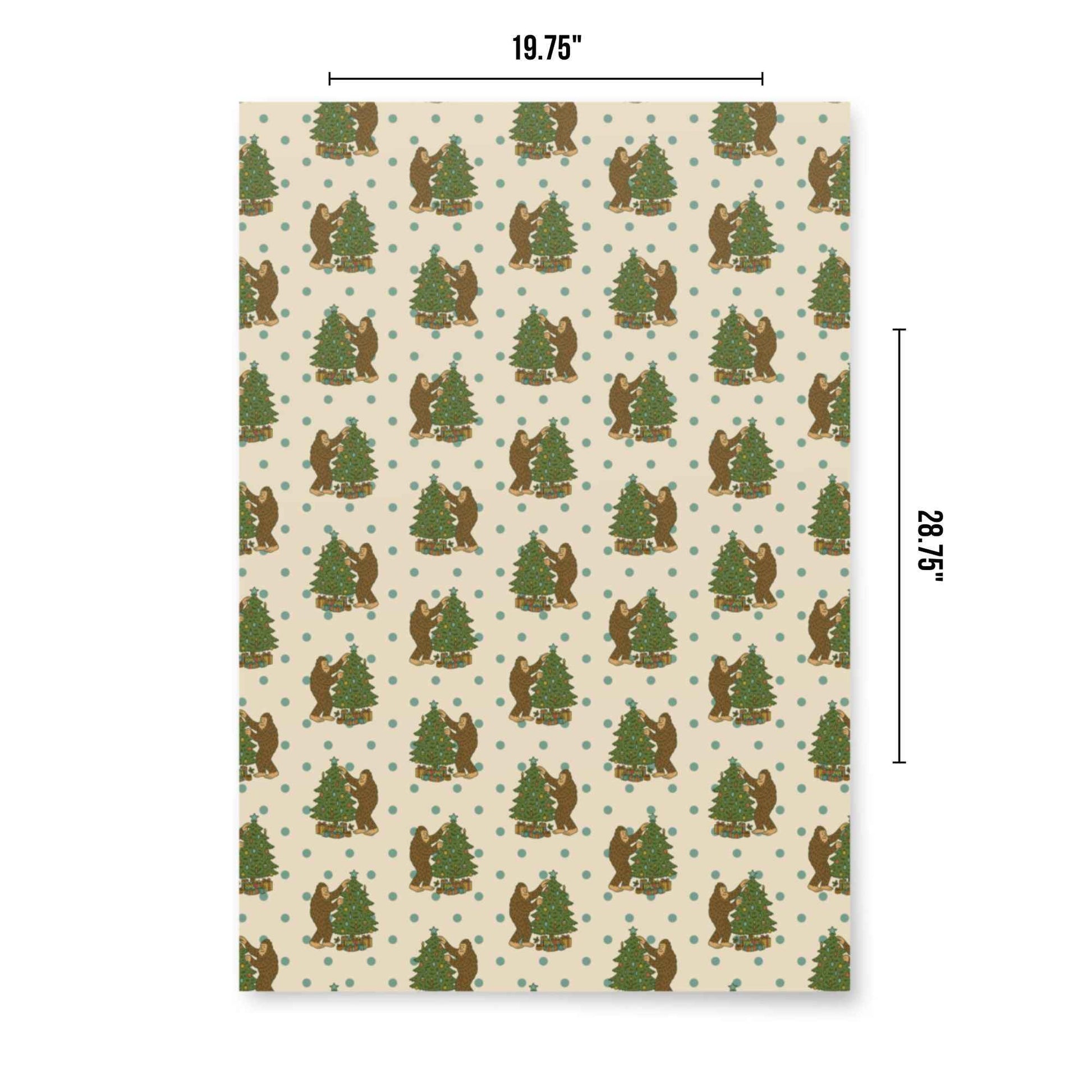 Bigfoot Christmas Wrapping Paper - Holly Jolly Bigfoot 3-Piece Cryptid Holiday Gift Wrap