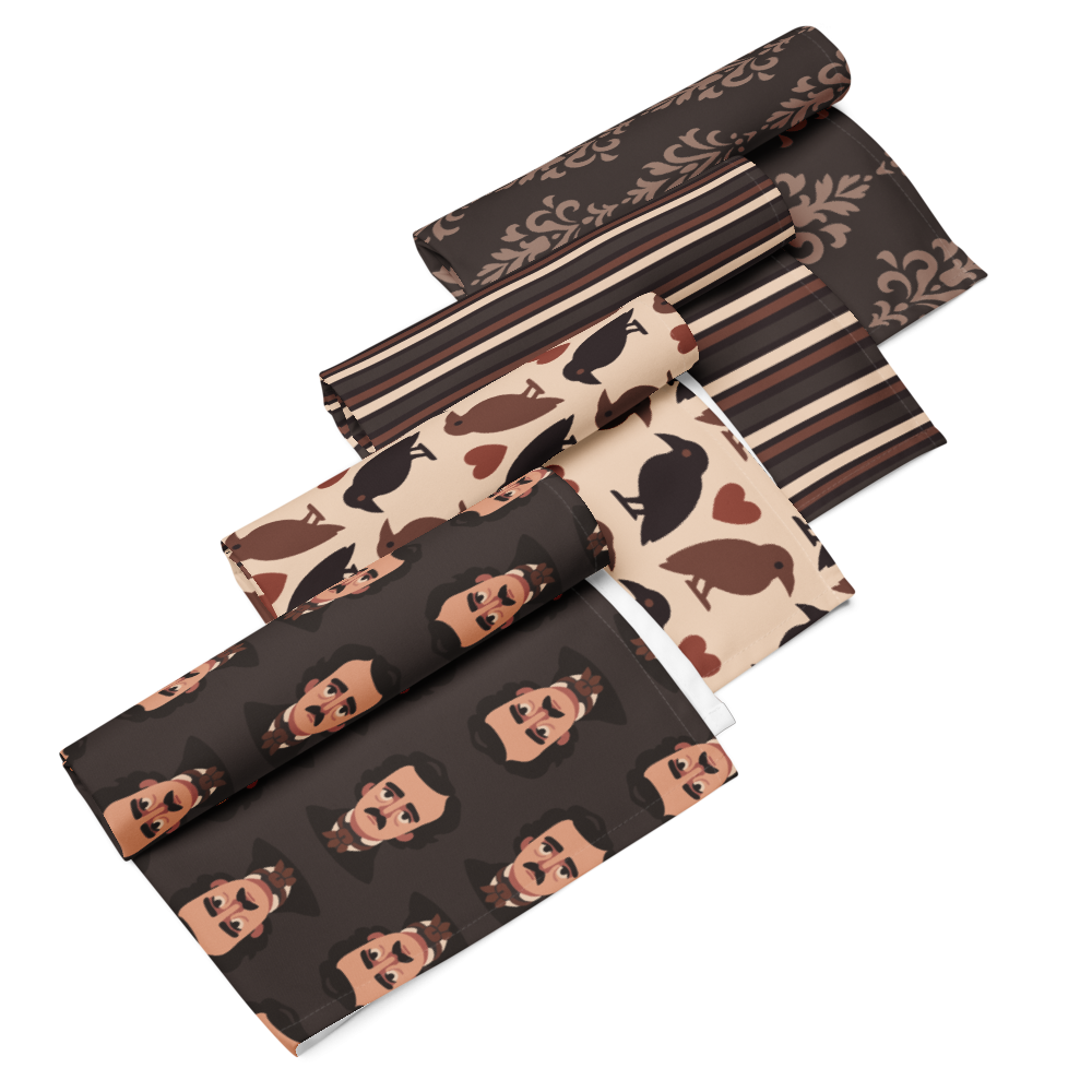 Edgar Allan Poe Cloth Napkin Set - Melancholy Muse Collection