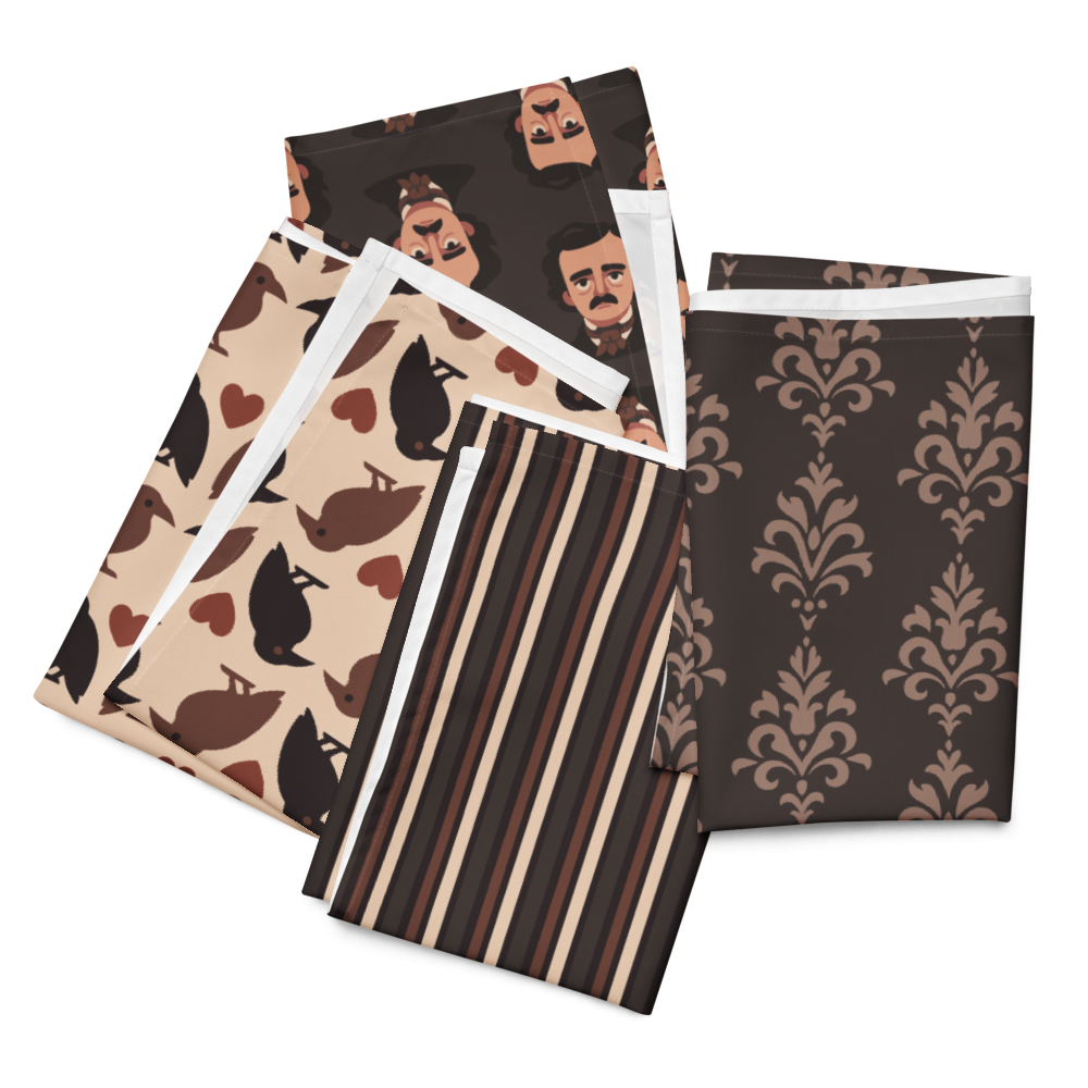 Edgar Allan Poe Cloth Napkin Set - Melancholy Muse Collection