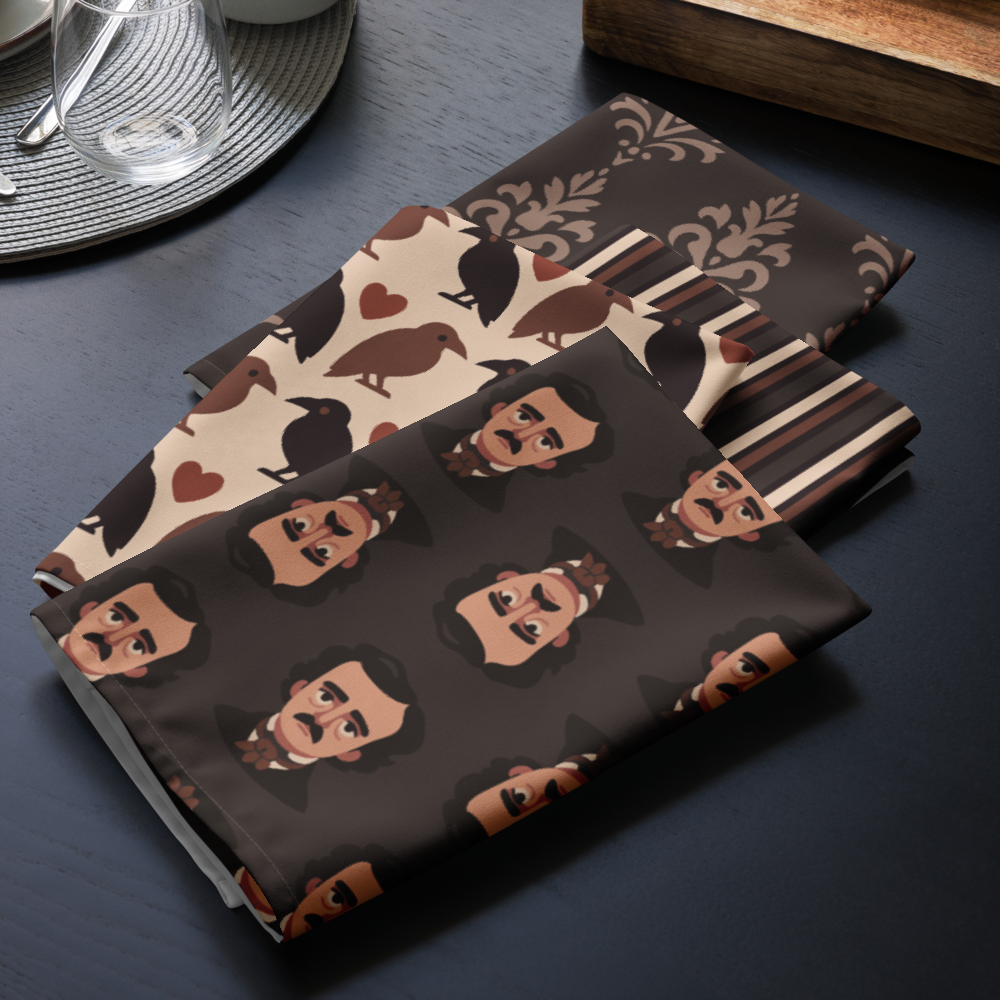 Edgar Allan Poe Cloth Napkin Set - Melancholy Muse Collection