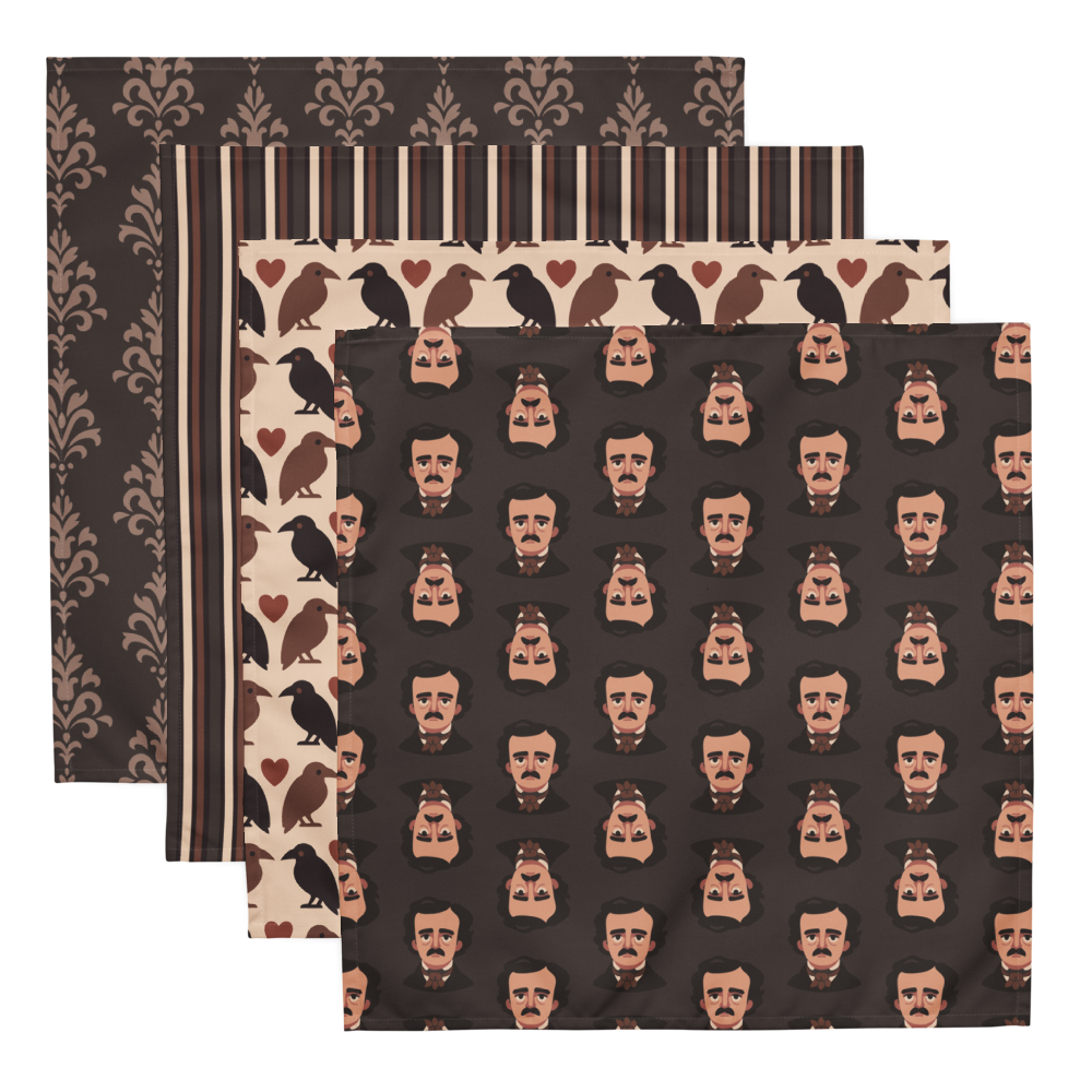 Edgar Allan Poe Cloth Napkin Set - Melancholy Muse Collection