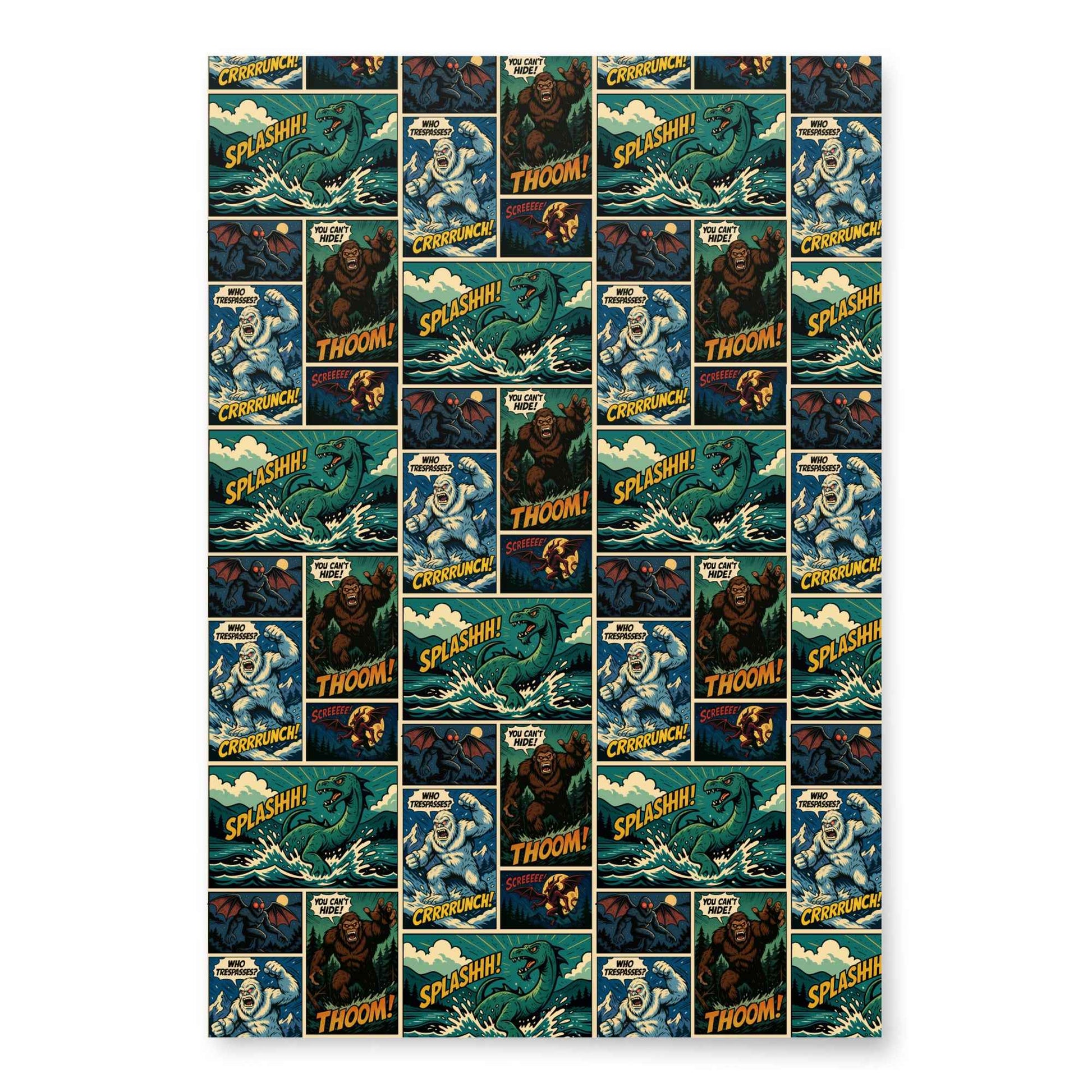 Comic Cryptids Wrapping Paper Set