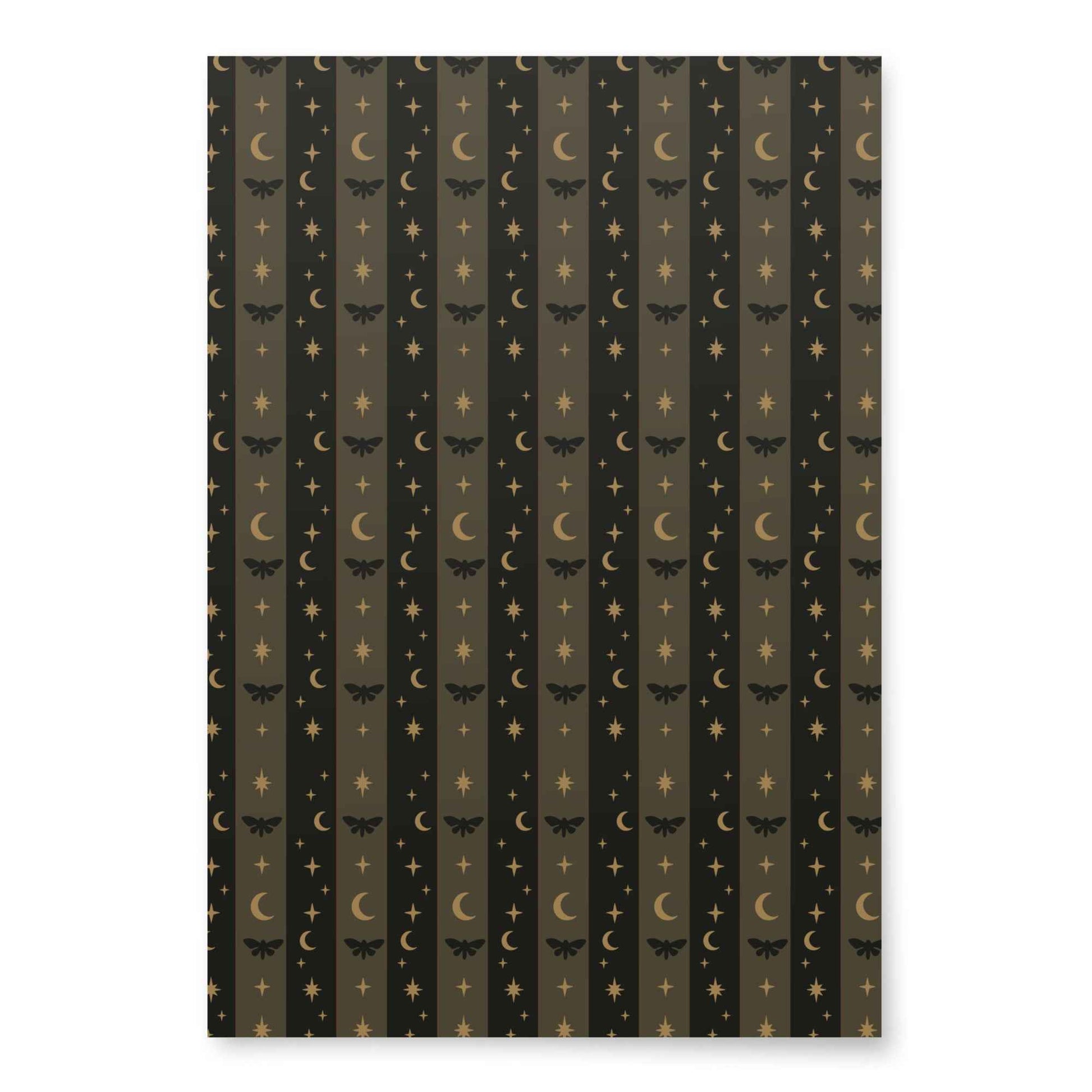 Mothman Wrapping Paper - Midnight Prophecy 3-Piece Cryptid Gift Wrap Set