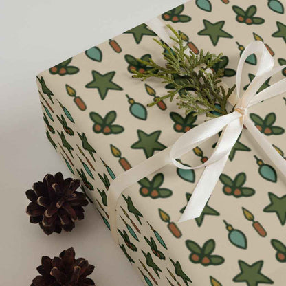 Bigfoot Christmas Wrapping Paper - Holly Jolly Bigfoot 3-Piece Cryptid Holiday Gift Wrap